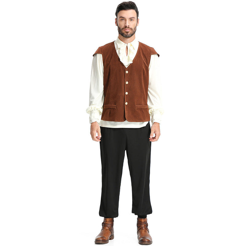 Gilet victorien pour hommes avec col en V