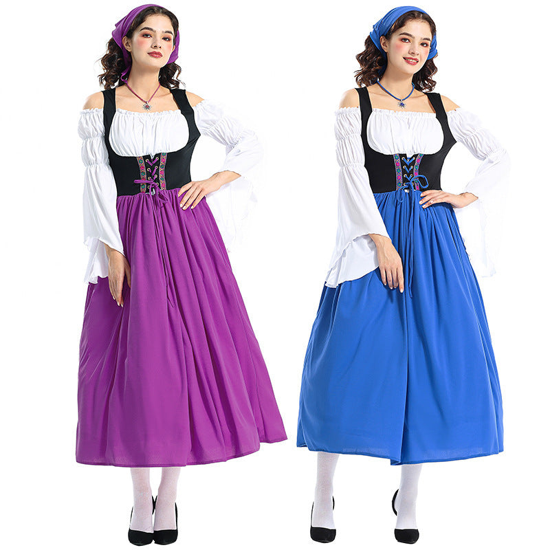Bäuerinnenkleid im Renaissance-Stil für Damen mit schulterfreiem Mieder