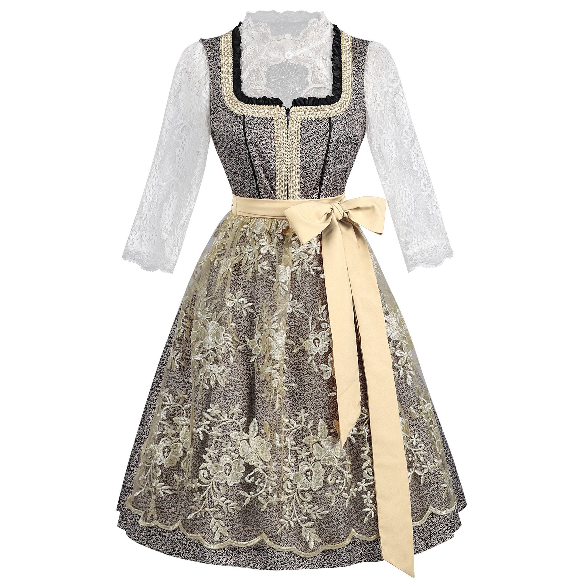 Oktoberfestkleid für Damen mit Rüschen und Besatz