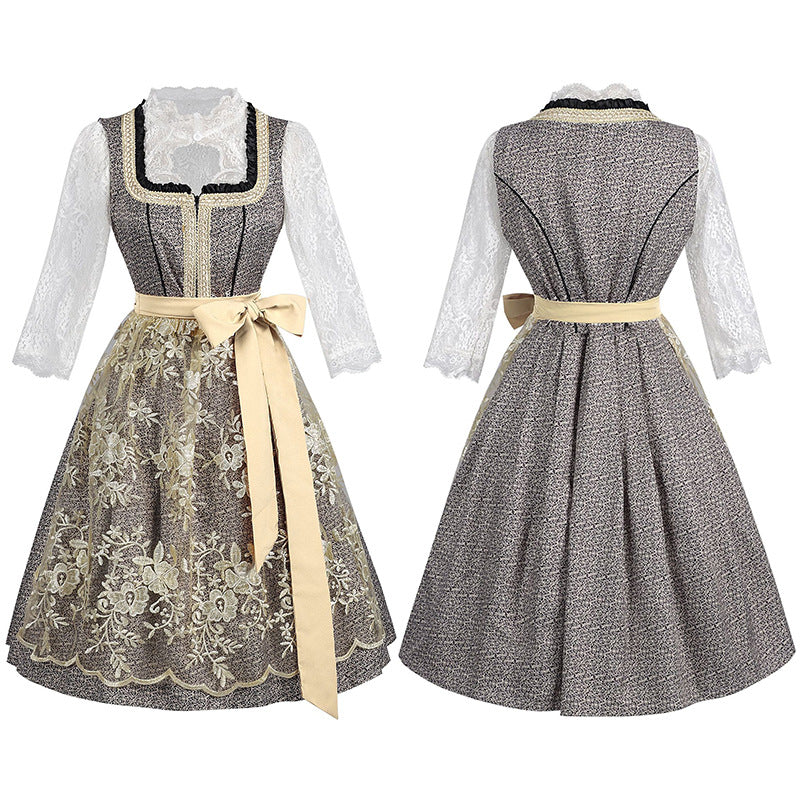 Oktoberfestkleid für Damen mit Rüschen und Besatz