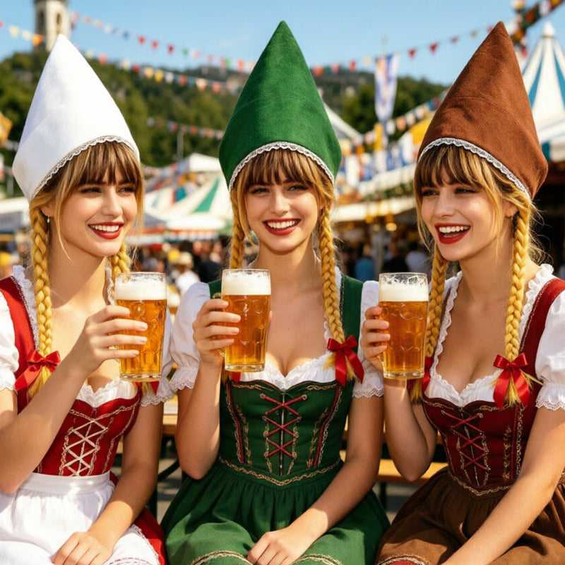 Traditionelle Damenmütze aus Baumwollvelours mit Spitzenrand