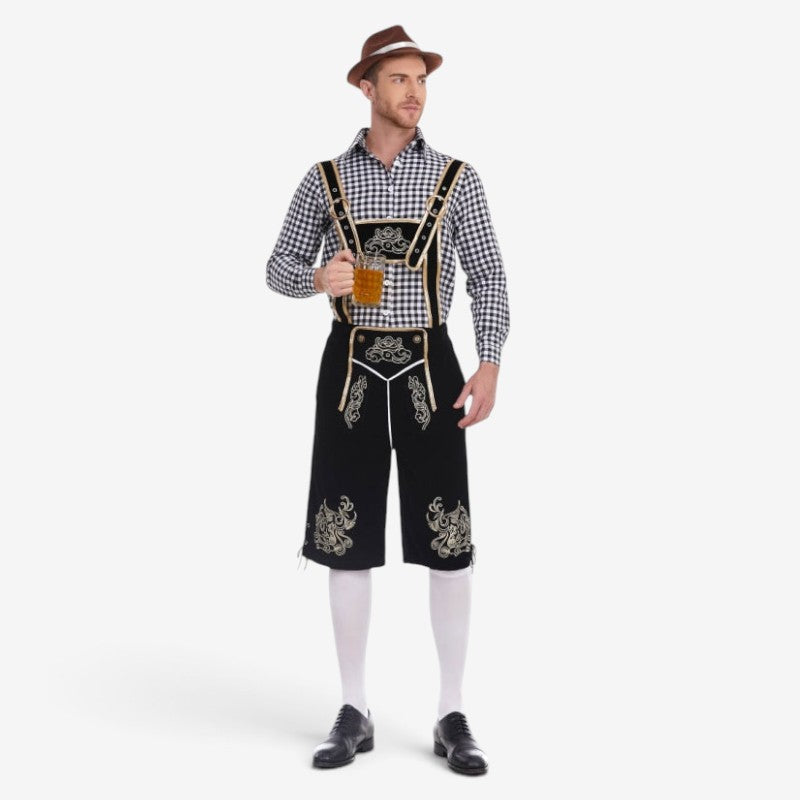 Traditionelle Lederhose für Herren mit Barockstickerei