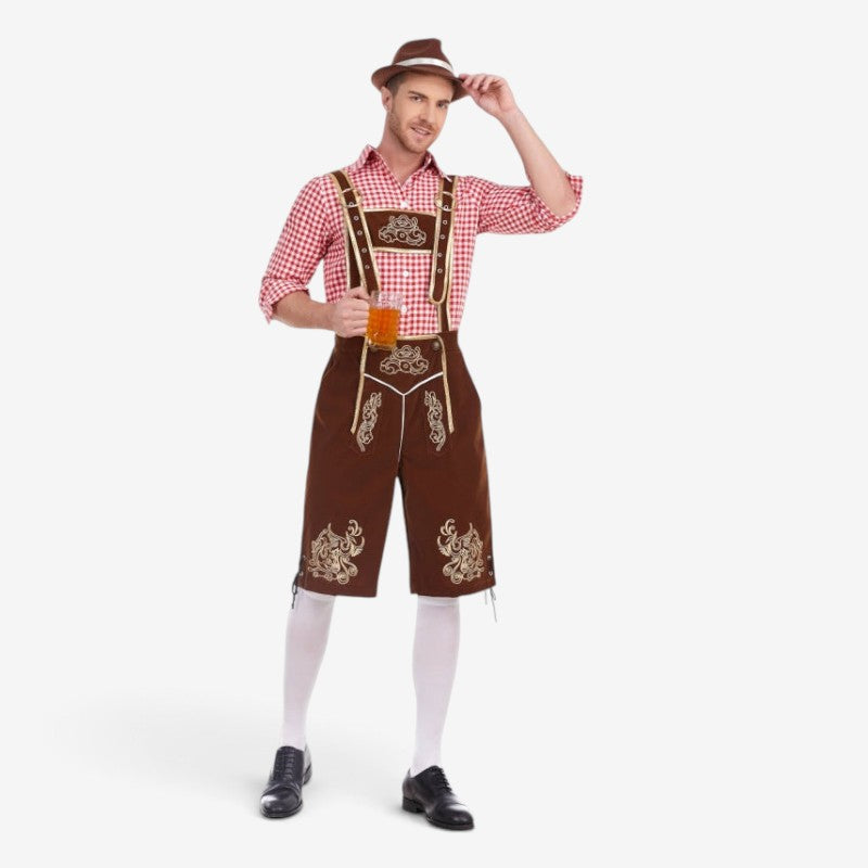 Traditionelle Lederhose für Herren mit Barockstickerei