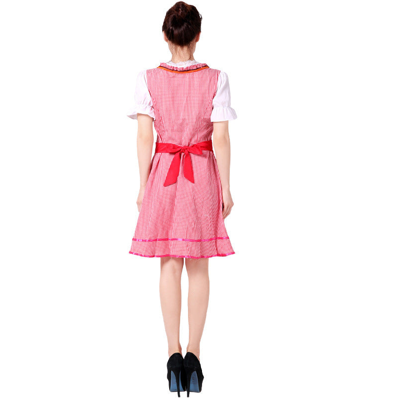 Traditionelles Kleid für Damen mit ausgestelltem Rock und Schnürung