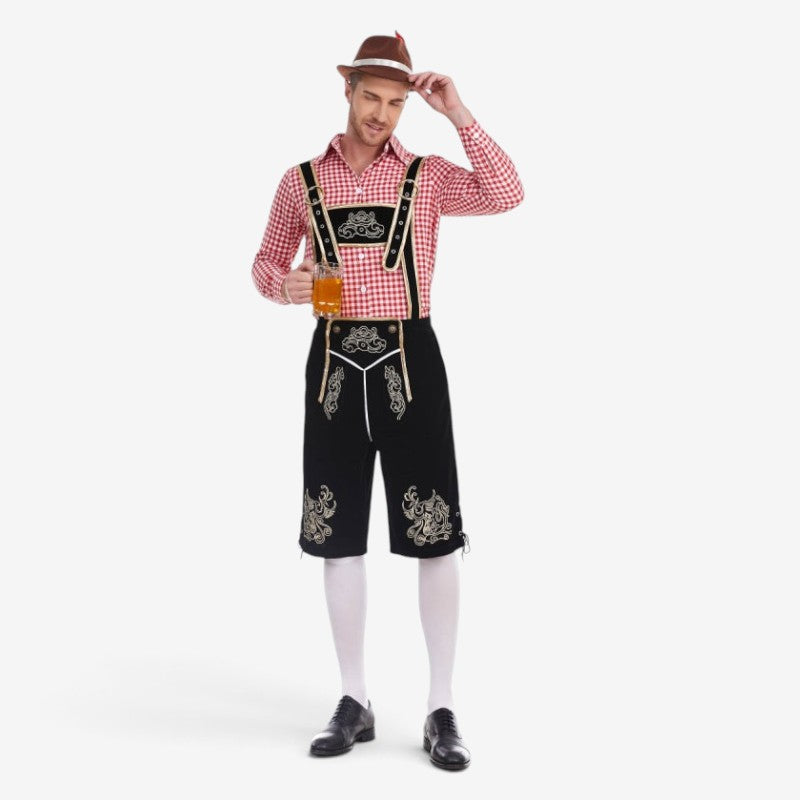 Traditionelle Lederhose für Herren mit Barockstickerei