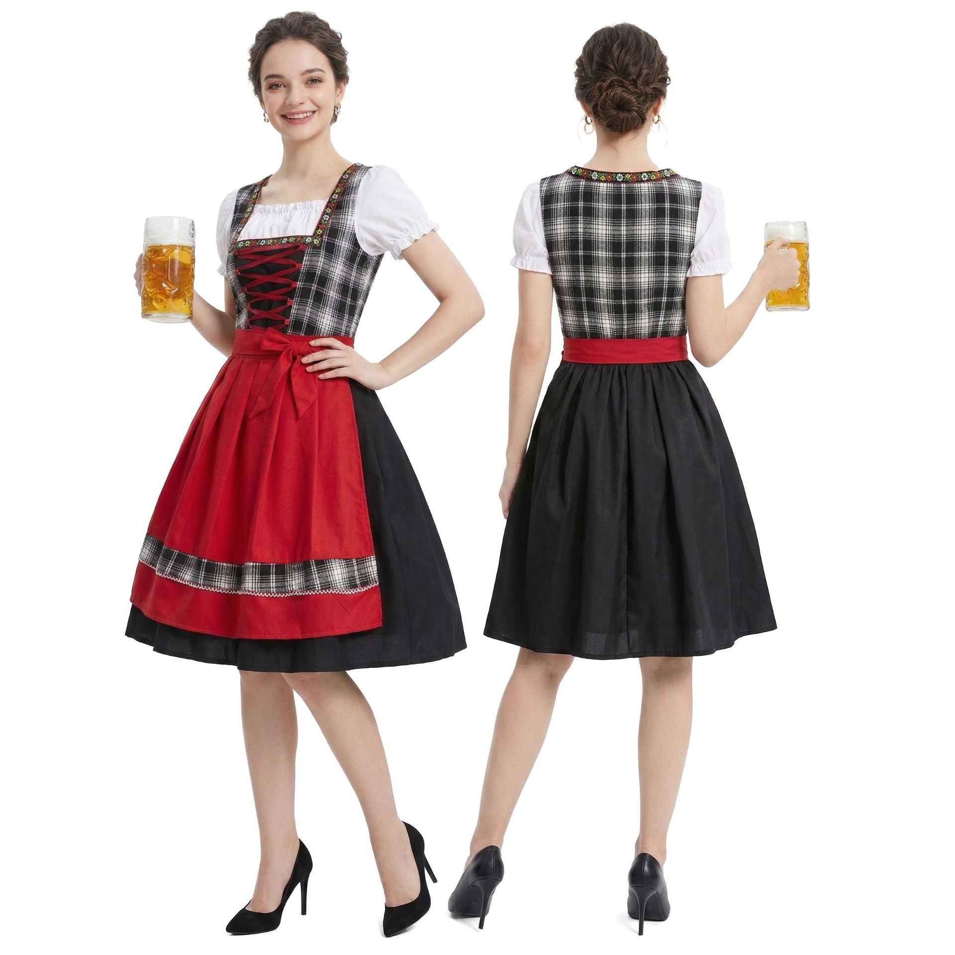 Traditional Dirndl Dress for Women with Lacing and A-Line