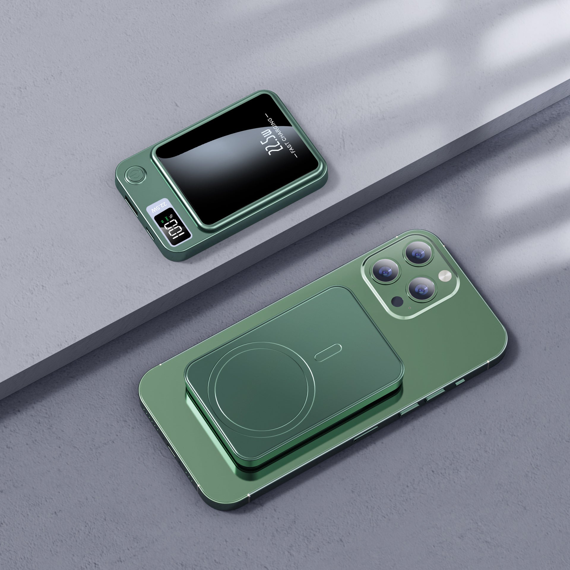 Magnetische draadloze powerbank - compacte draagbare batterij met ledindicator