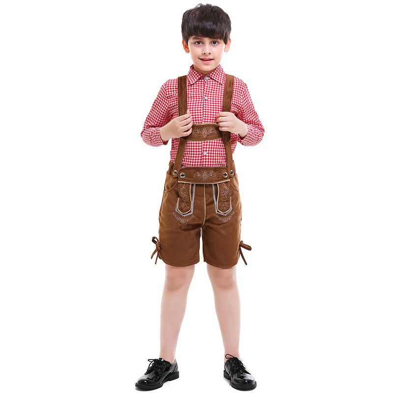 Traditionelle Lederhose für Jungen mit Stickerei