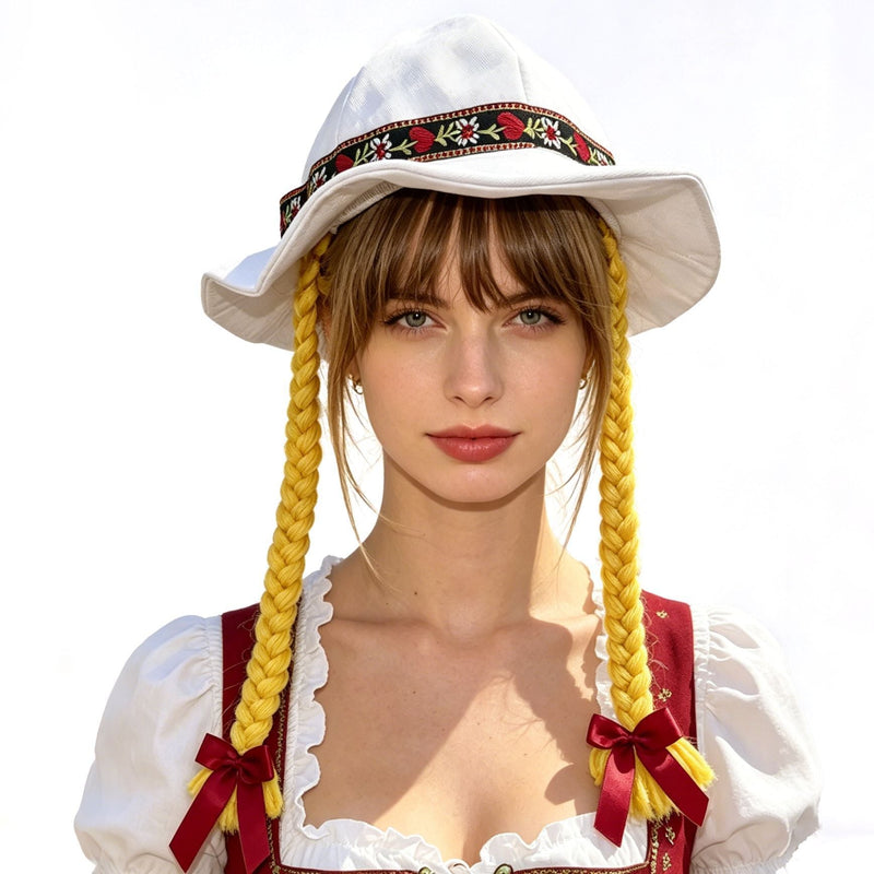 Chapeau de soleil pour femmes avec brins tressés et large bord