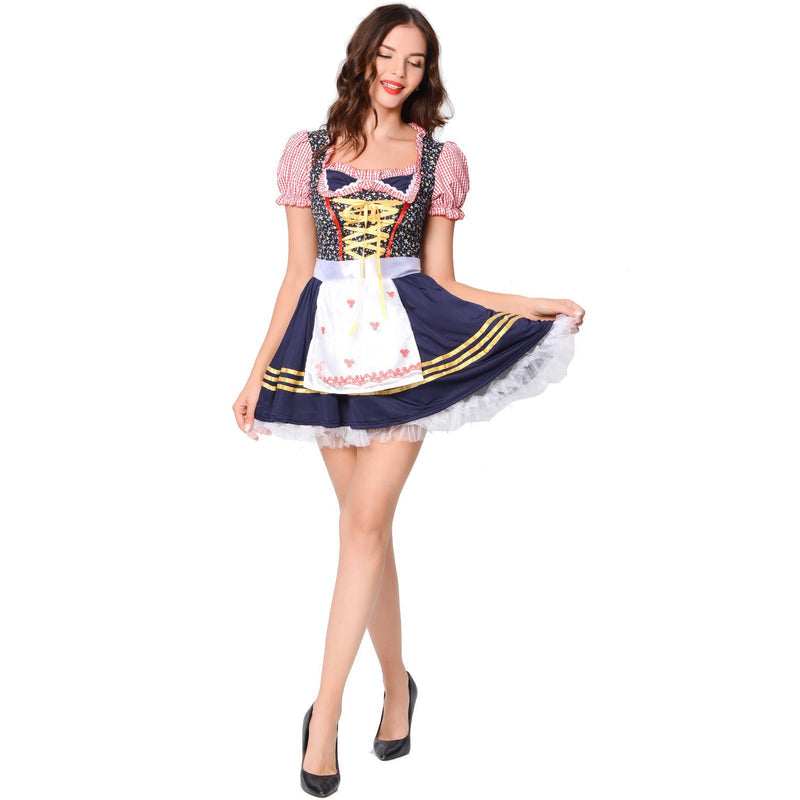 Traditionelles Kleid für Damen mit Rüschen und Schürze