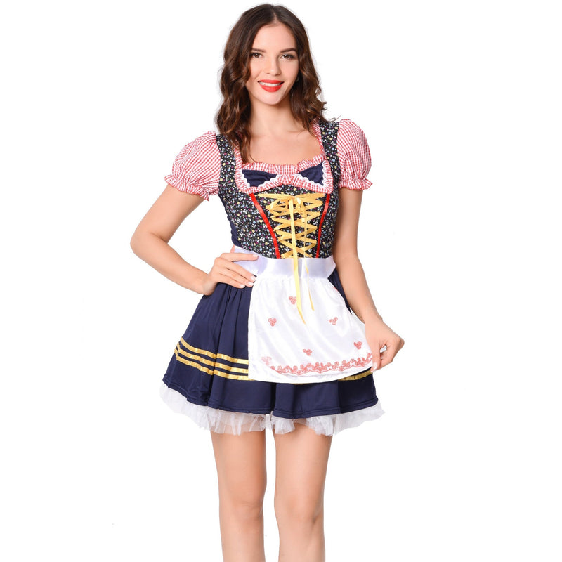 Traditionelles Kleid für Damen mit Rüschen und Schürze