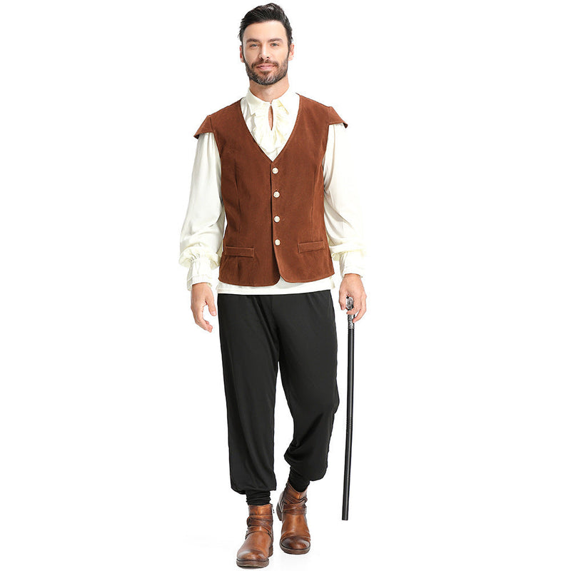 Gilet victorien pour hommes avec col en V