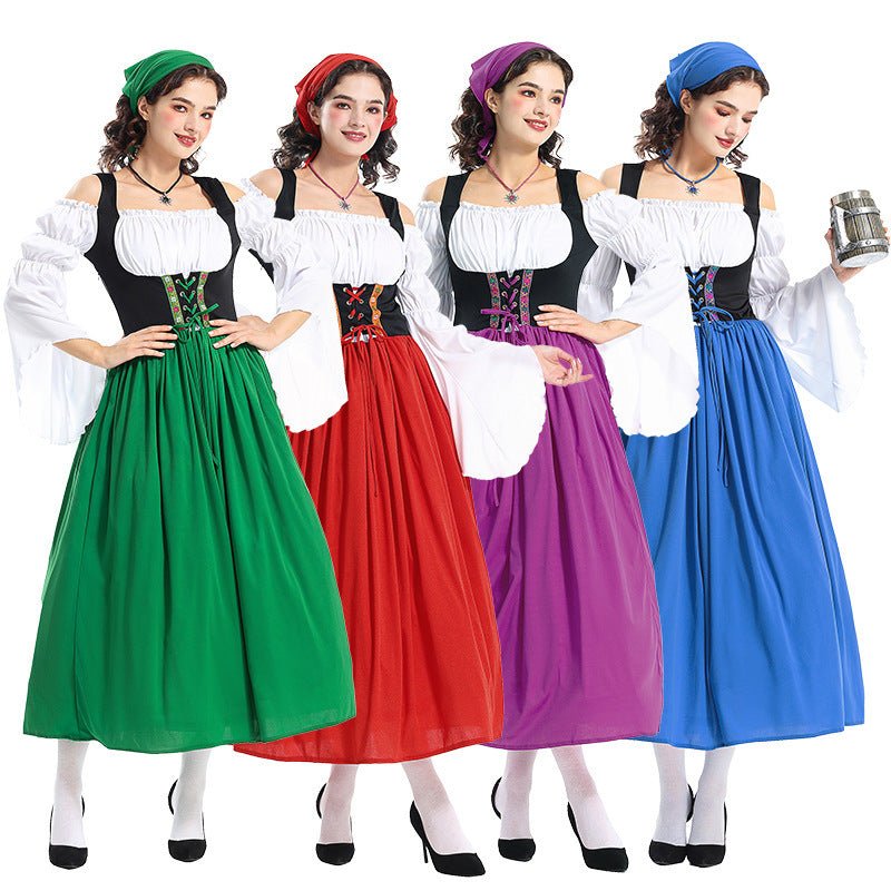 Bäuerinnenkleid im Renaissance-Stil für Damen mit schulterfreiem Mieder