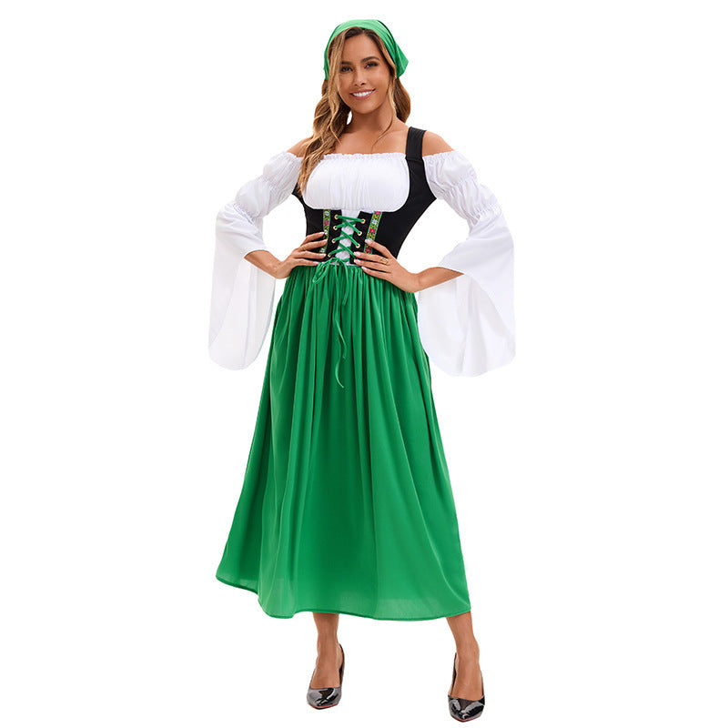 Bäuerinnenkleid im Renaissance-Stil für Damen mit Trompetenärmeln