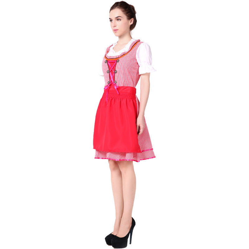 Traditionelles Kleid für Damen mit ausgestelltem Rock und Schnürung