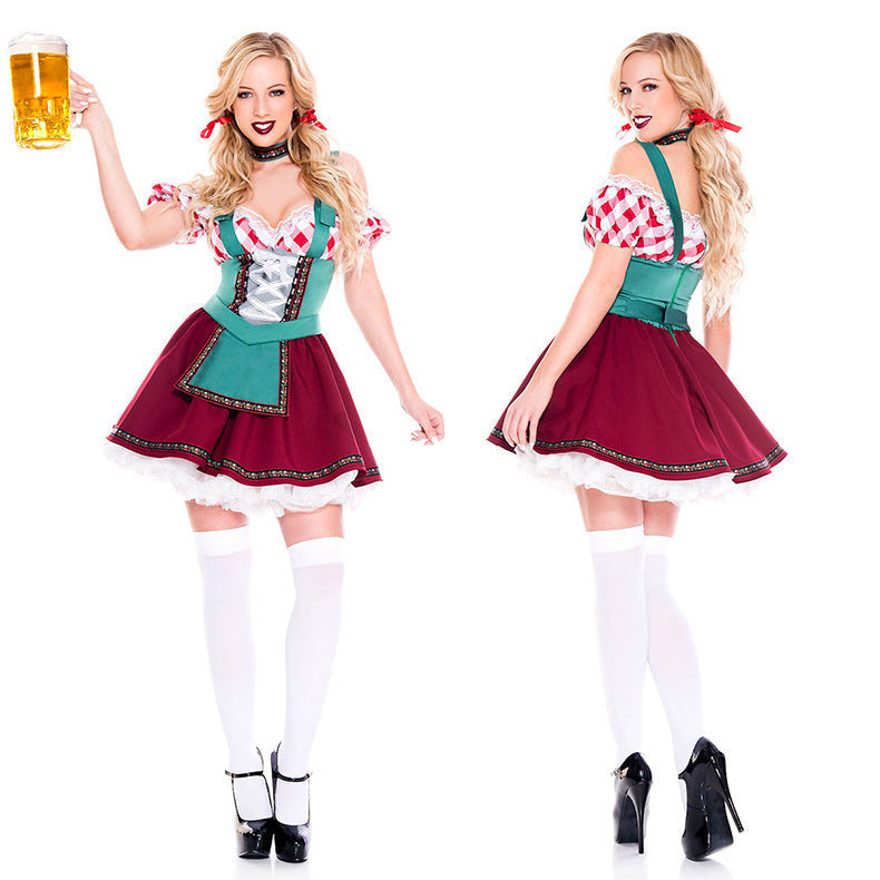 Oktoberfestkostüm für Damen mit Puffärmeln und Schürze