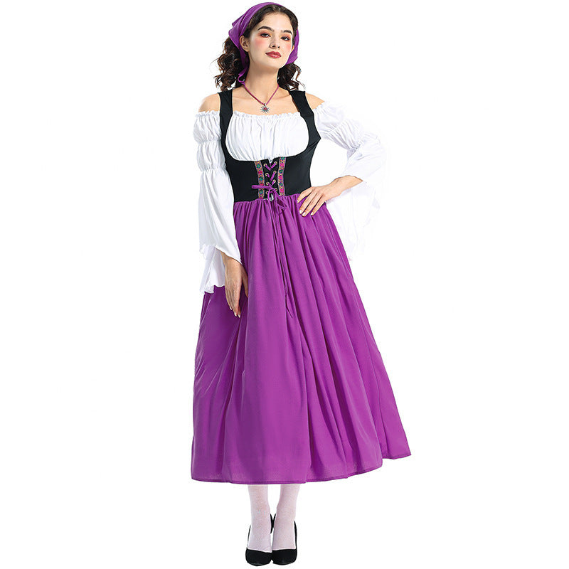 Bäuerinnenkleid im Renaissance-Stil für Damen mit schulterfreiem Mieder