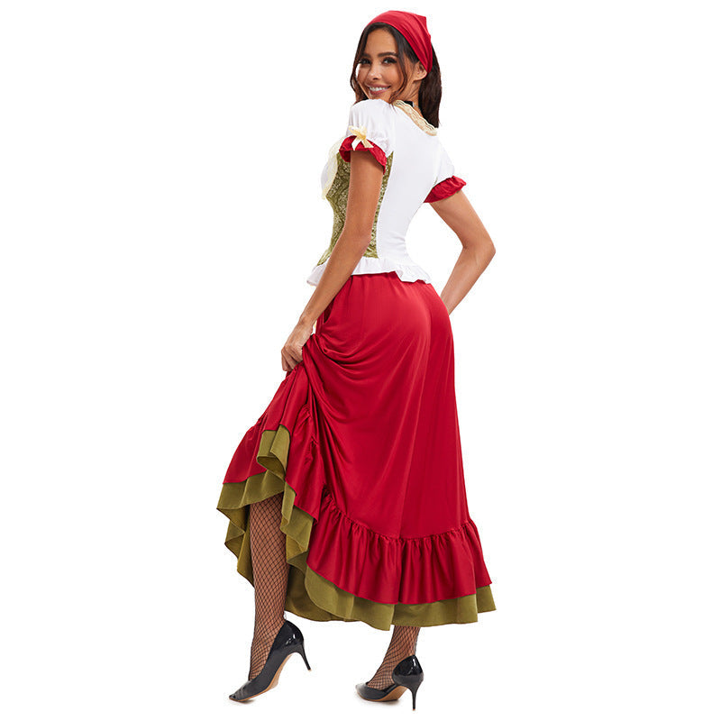 Oktoberfest-Kostüm für Damen mit Puffärmeln und Korsett