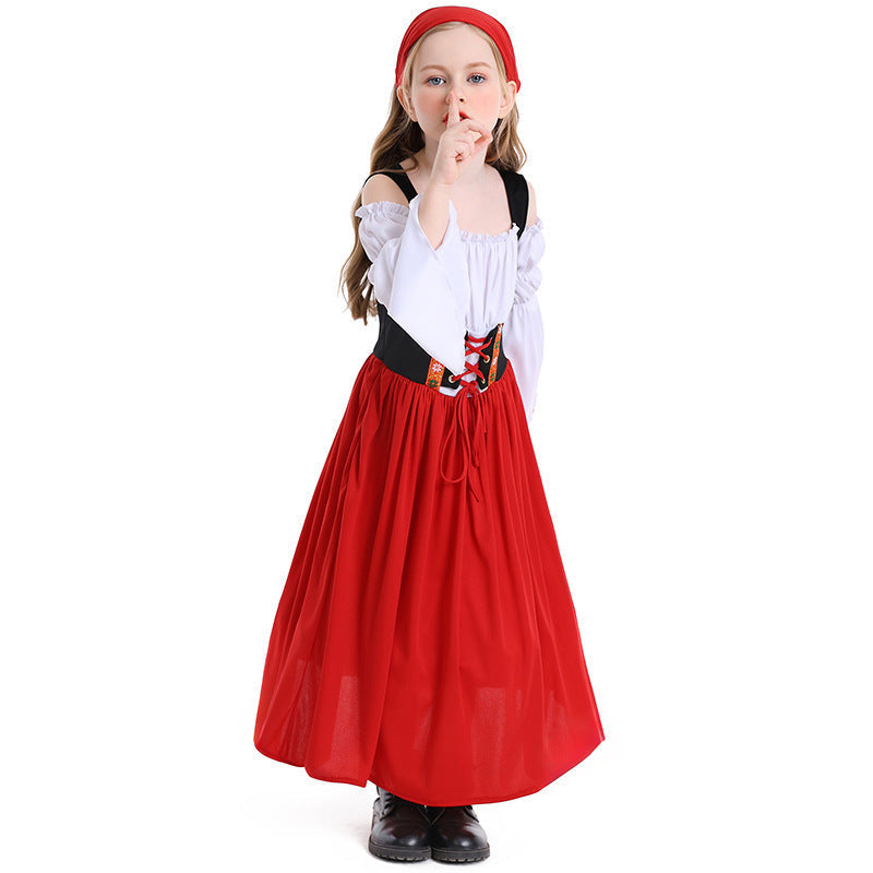 Costume de style médiéval pour filles avec corset