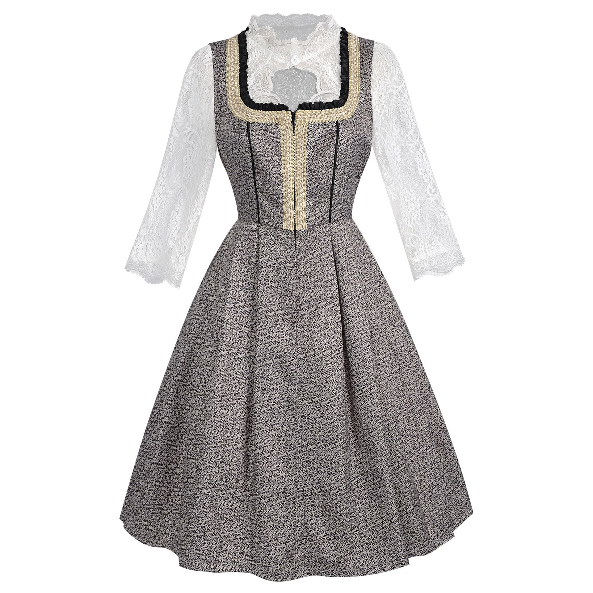 Oktoberfestkleid für Damen mit Rüschen und Besatz