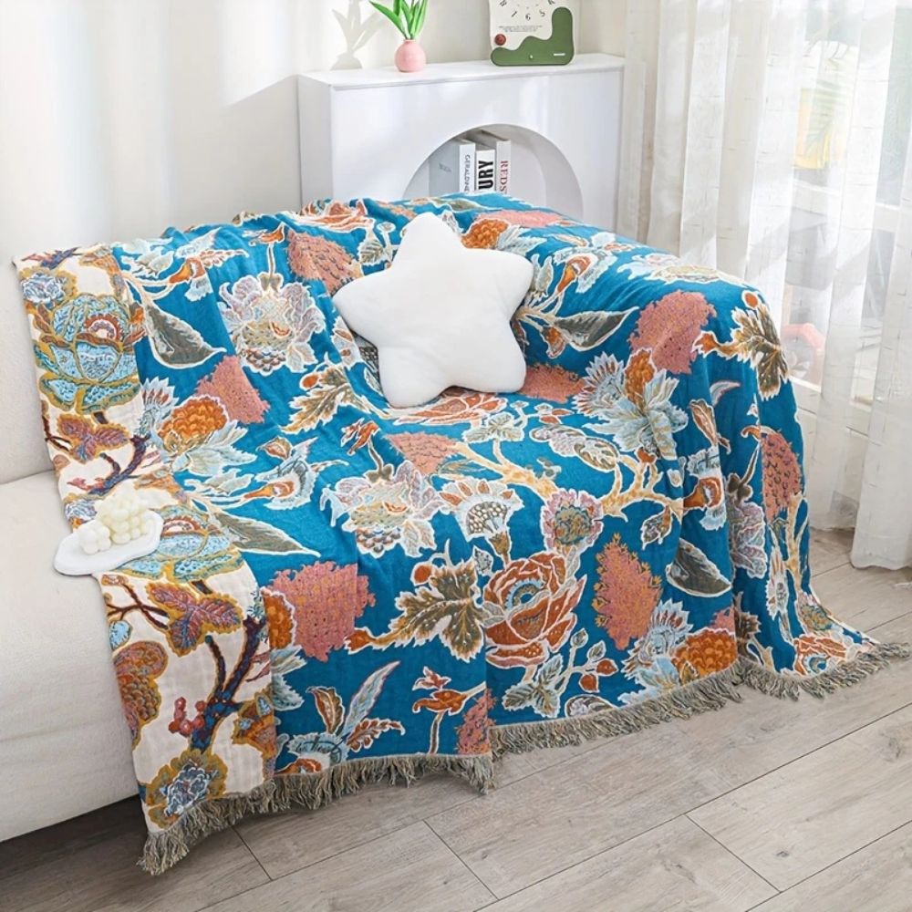 Plaid décoratif en coton pour jardin, usage extérieur et intérieur