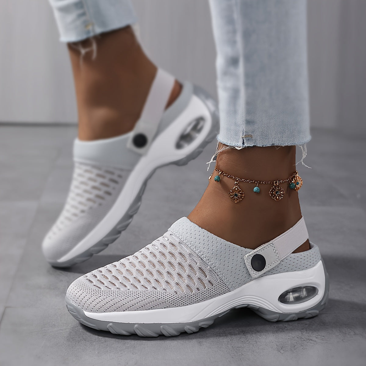 Comfortabele mesh-klompen voor dames - luchtkussen, antislip en gemakkelijk aan te trekken
