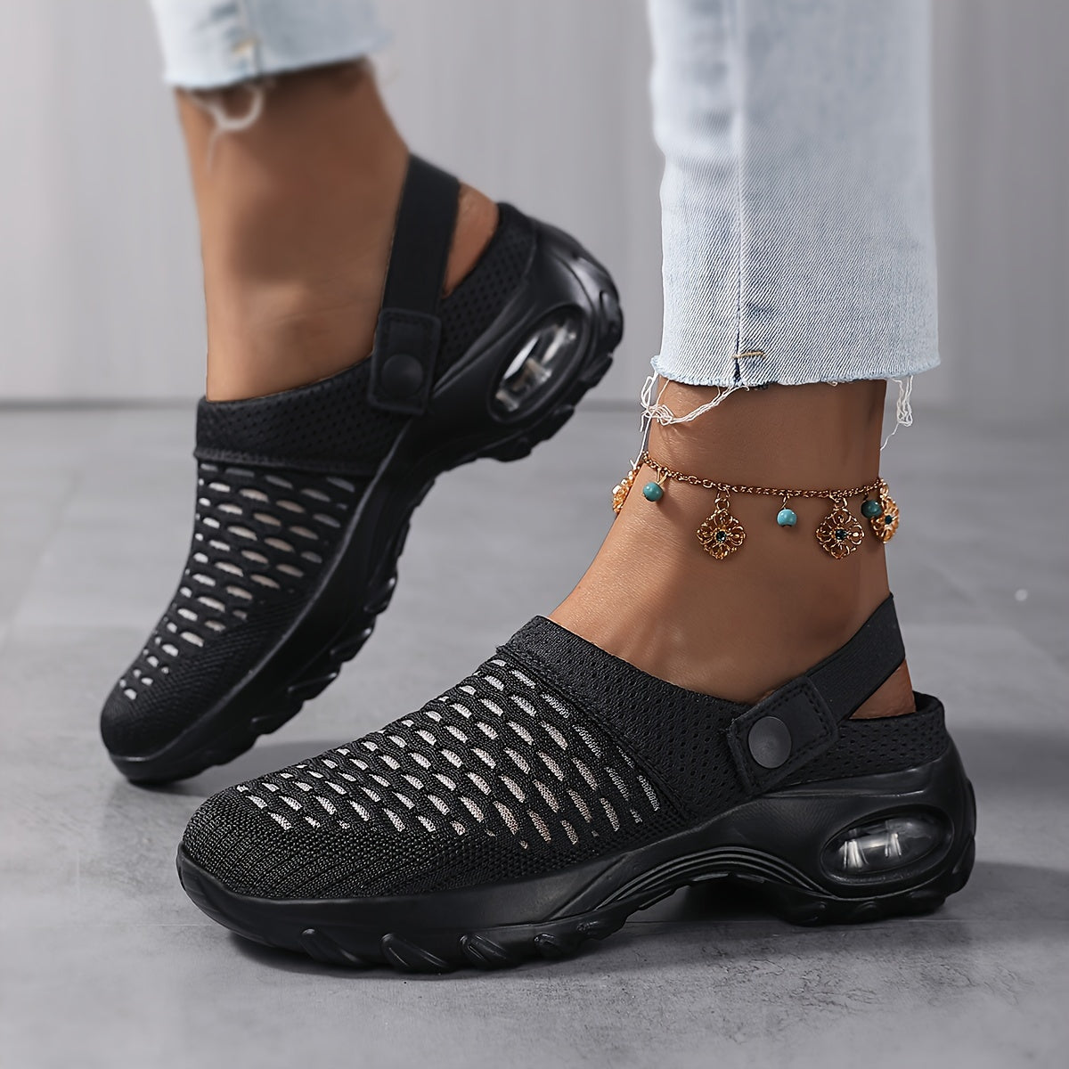 Comfortabele mesh-klompen voor dames - luchtkussen, antislip en gemakkelijk aan te trekken