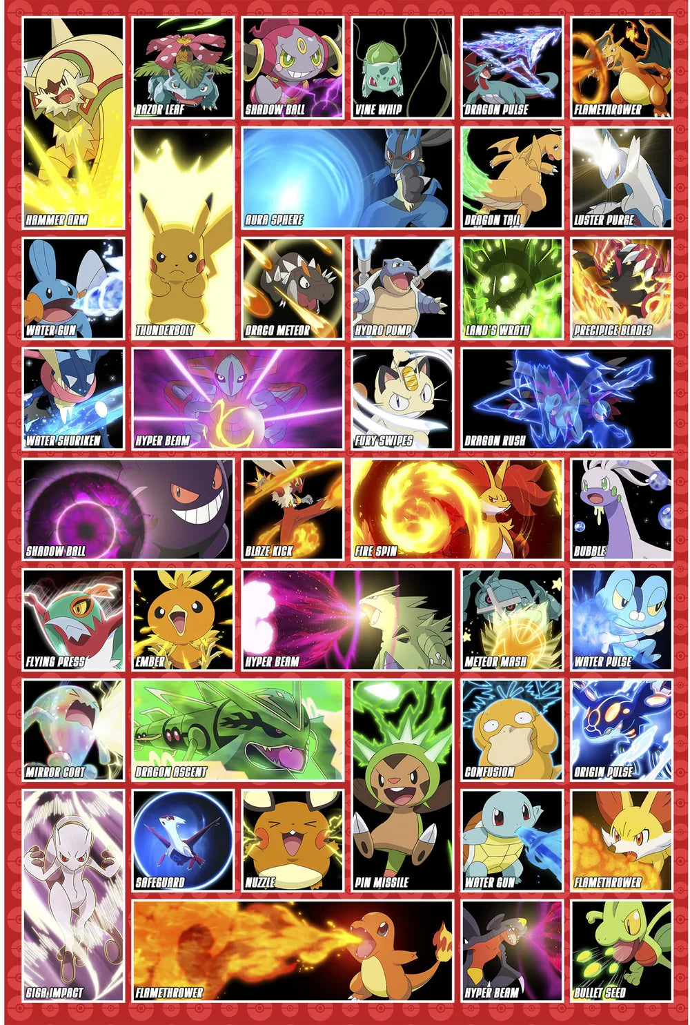 Pokémon Moves Maxi Wall Poster - 61 x 91.5 cm