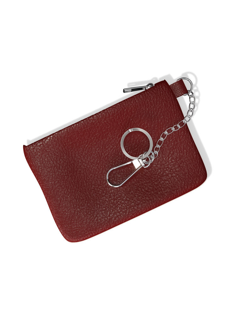 Porte-clés mini portefeuille en cuir