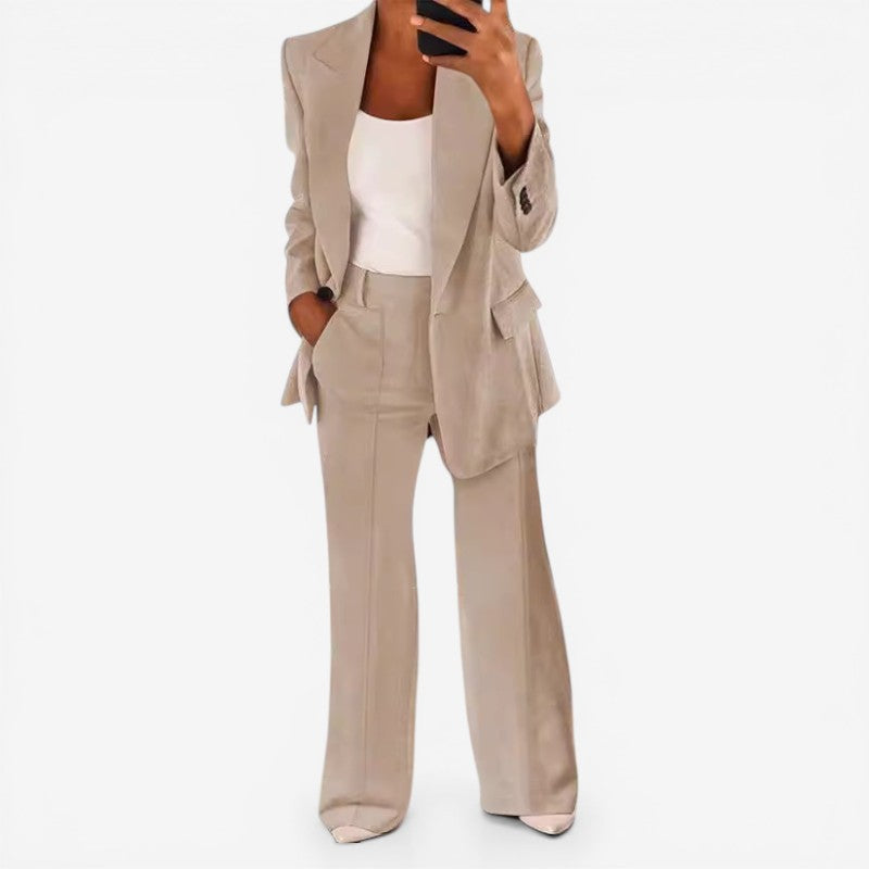 Ensemble tailleur pantalon blazer à un bouton