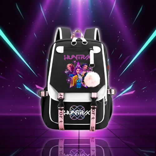 K-Pop Style School Backpack with Multiple Pockets
