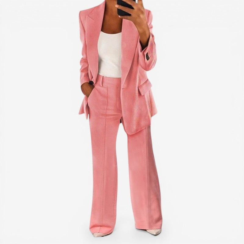 Ensemble tailleur pantalon blazer à un bouton