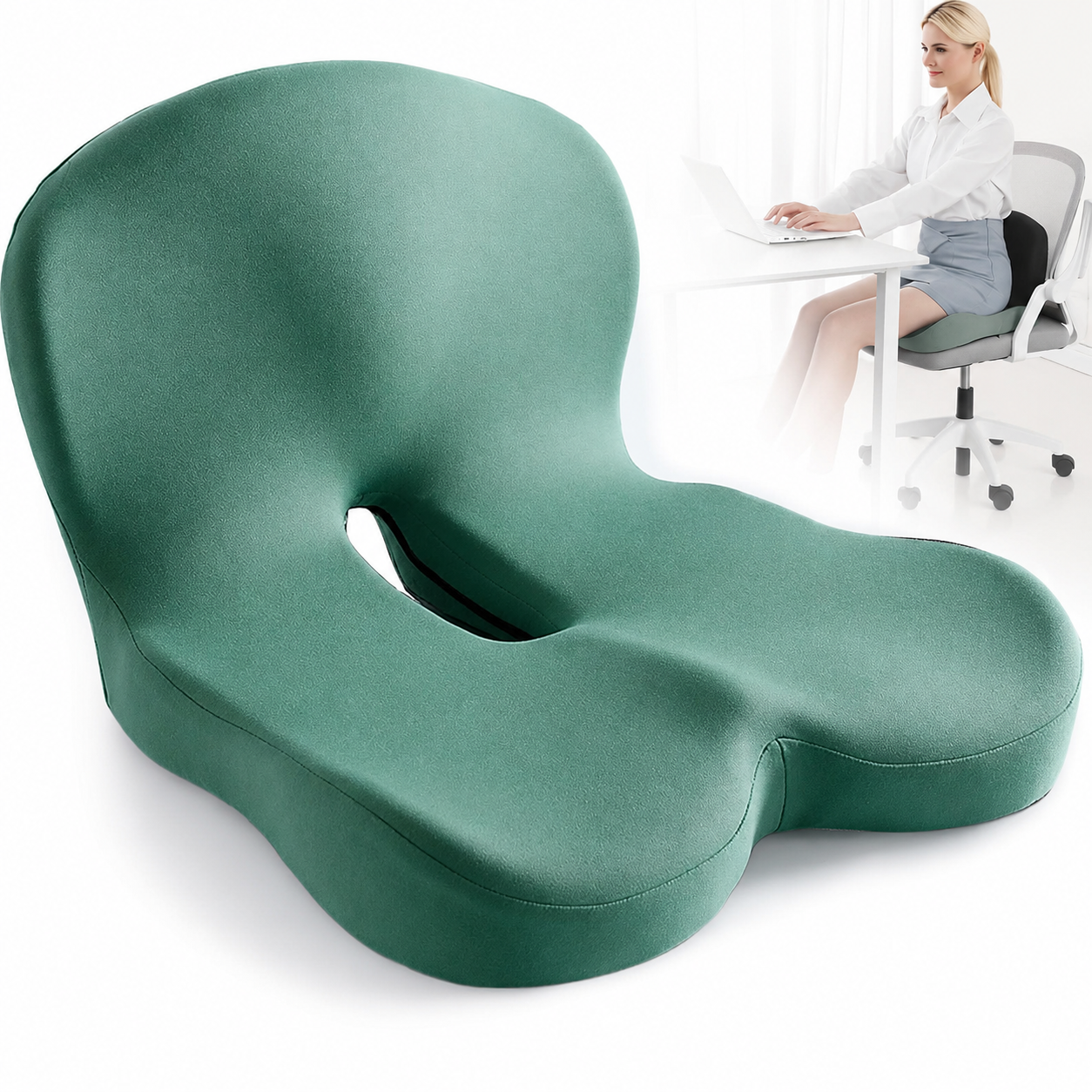 Ergonomisches Sitzkissen aus Memory-Schaum – rutschfeste Unterstützung für Büro, Auto und Reisen