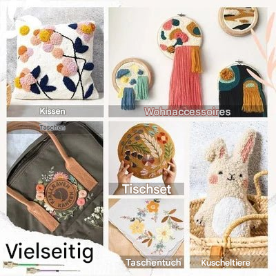 Farbcodiertes Sticknadel-Set mit Griff - 7-teiliges Bastelset