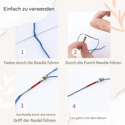 Farbcodiertes Sticknadel-Set mit Griff - 7-teiliges Bastelset