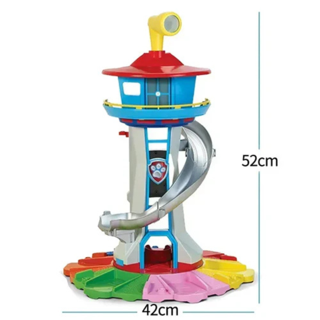 Lookout Tower Playset with Slide Car Ramp and Race Track Toy