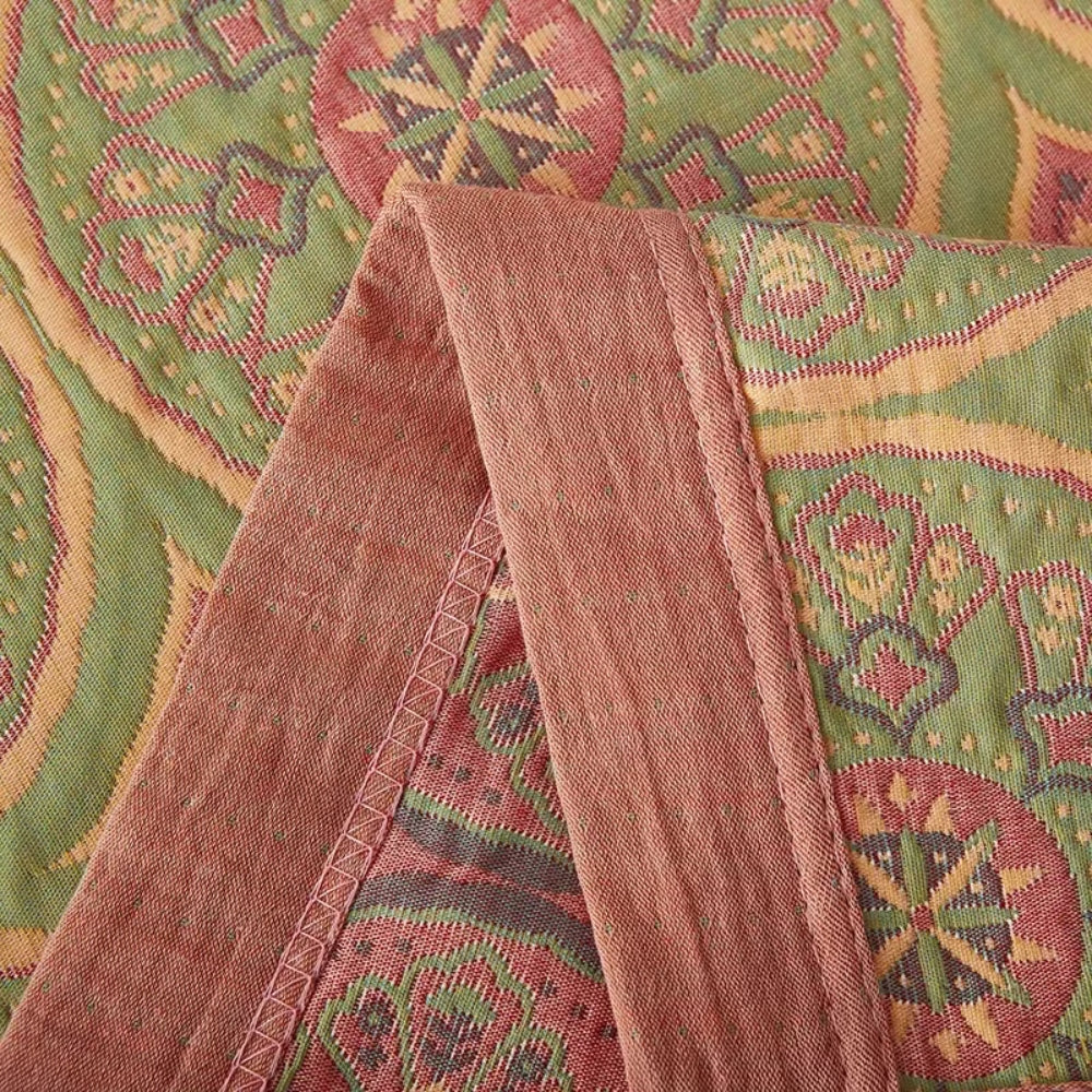 Couverture d'été en coton réversible pour une décoration intérieure douillette et un confort léger