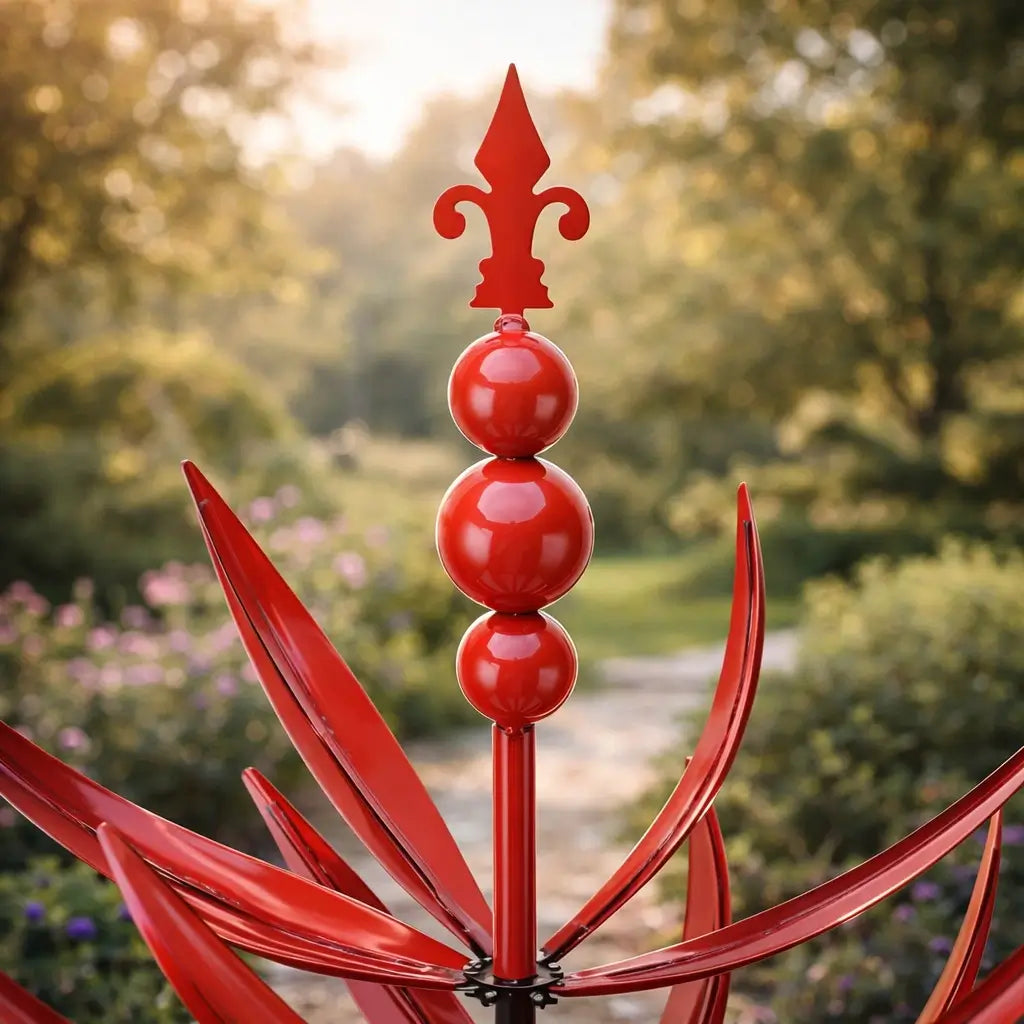 Metallener Lotus-Garten-Windspinner - rostbeständige Außendekoration für Garten und Hof