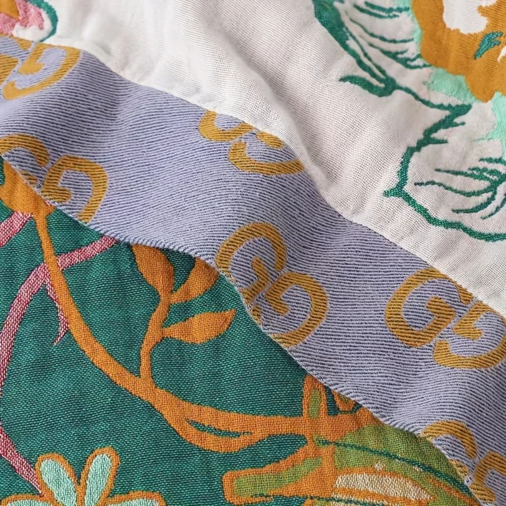 Soft Wildflower Cotton Throw Blanket for Cozy Home Decor