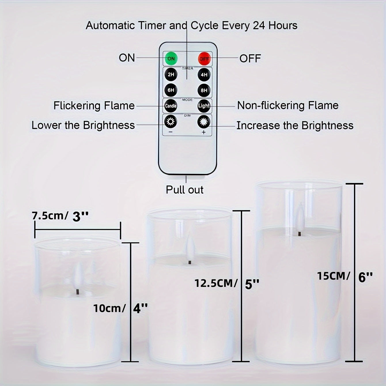 Remote Control Candle Warmer Set - Battery Operated LED Candles with Timer & Remote for Home Decor