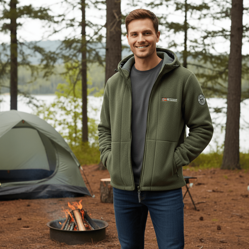 Men’s Windproof Fleece Jacket – Breathable Cold-Weather Outdoor Layer
