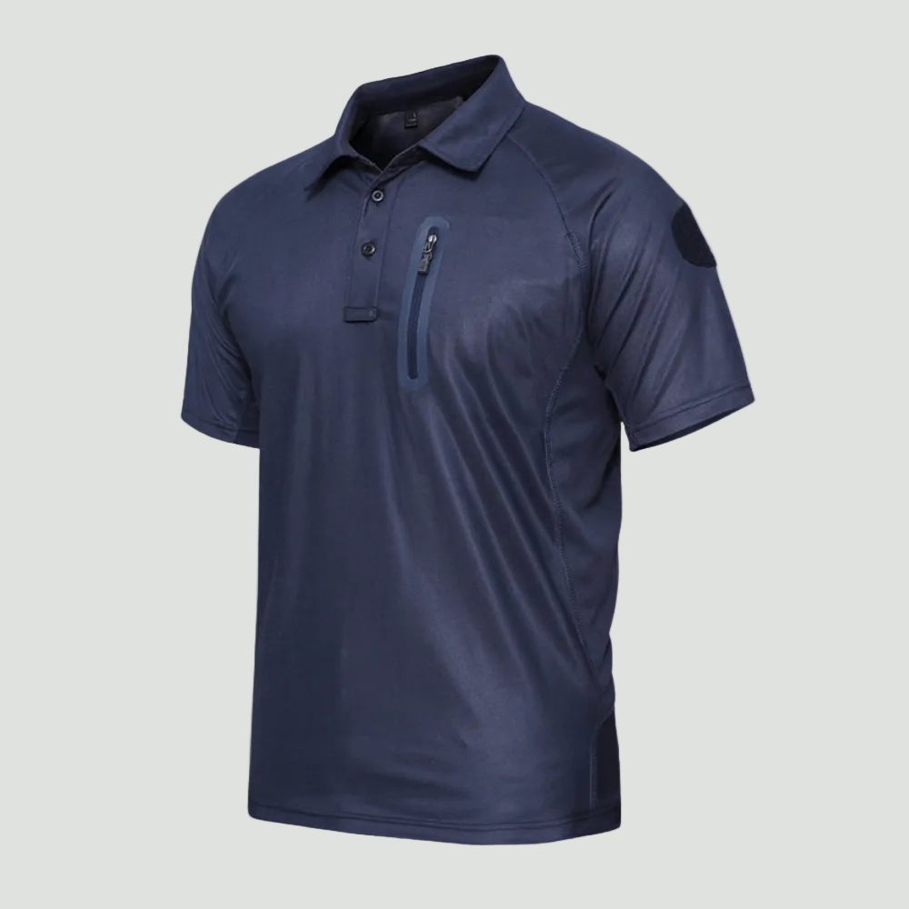 Men’s Quick-Dry Polo Shirt – Zip-Pocket Hiking & Outdoor Top