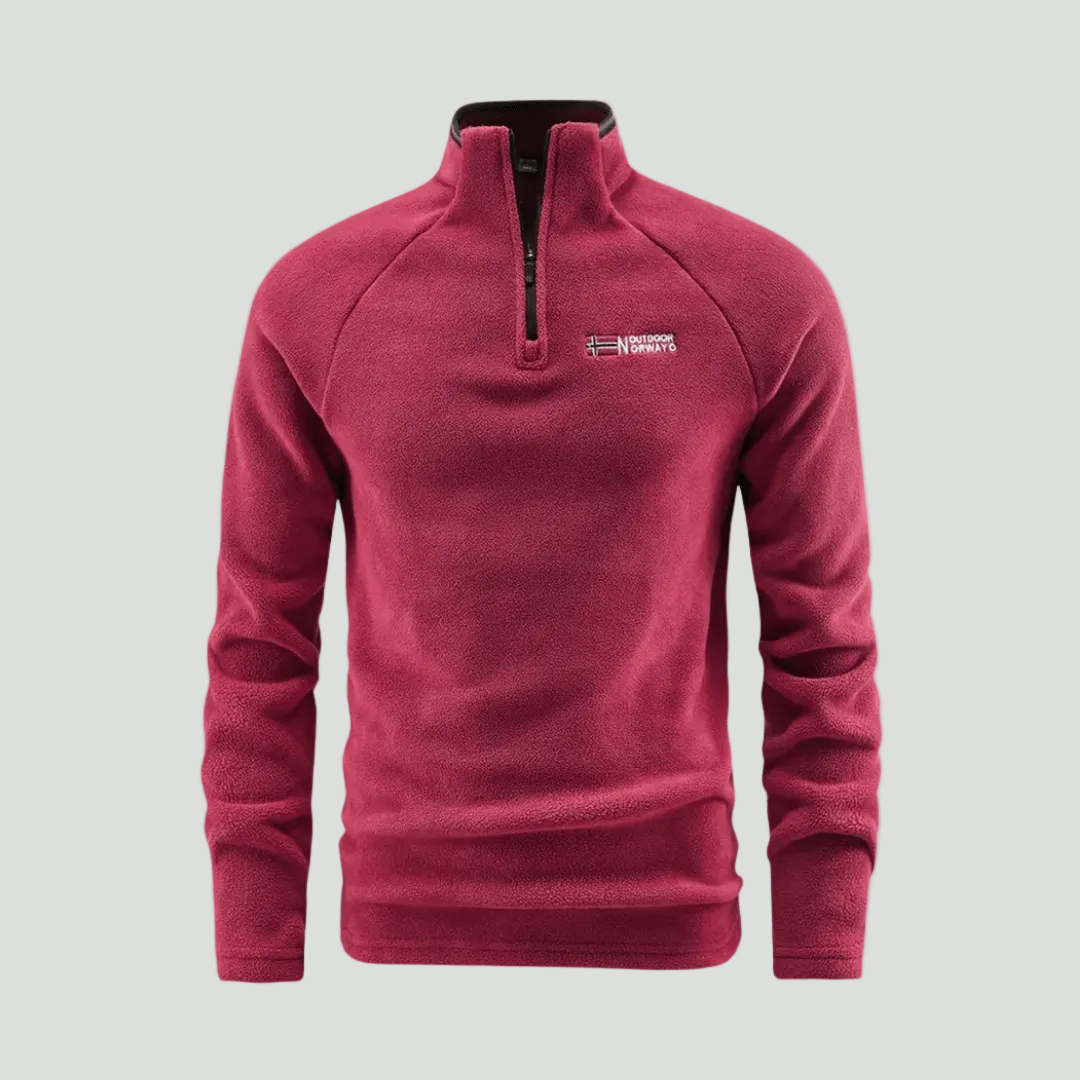 Men’s Quarter-Zip Fleece Pullover – Lightweight Hiking & Camping Mid-Layer
