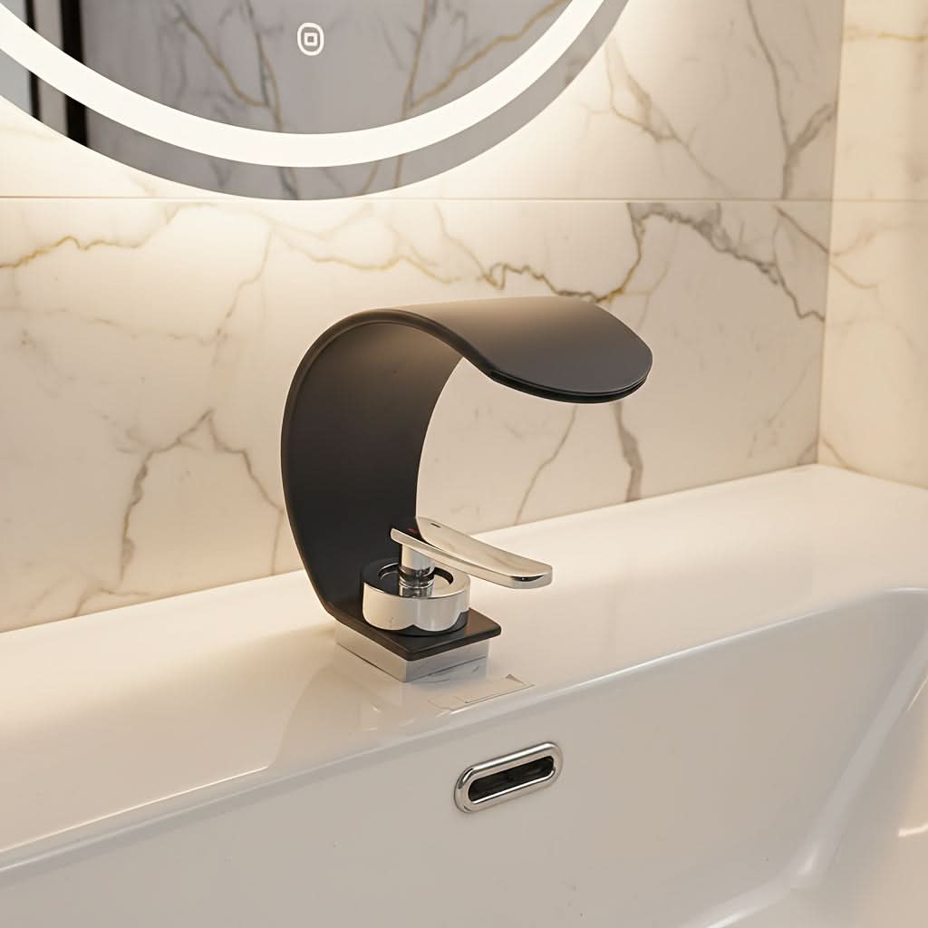 Mirror Waterfall Basin Faucet – ArcFlow Modern Bathroom Tap