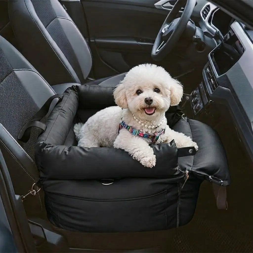 2 - in - 1 Autositz und Reisebett für Hunde mit Sicherheitsleine