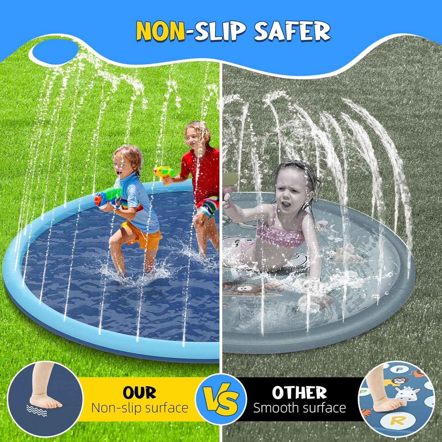 Oversized Sprinkler Splash Mat – SplashBuddy Kids Outdoor Water Play Mat