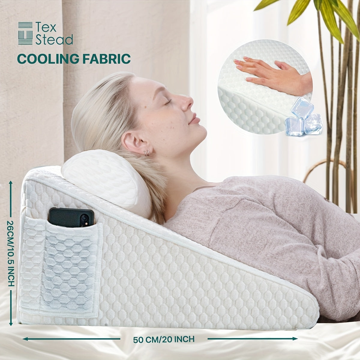 Coussin en coin pour dormeurs latéraux – Support triangulaire pour le cou, coussin de grossesse, élévation de lit, confort doux