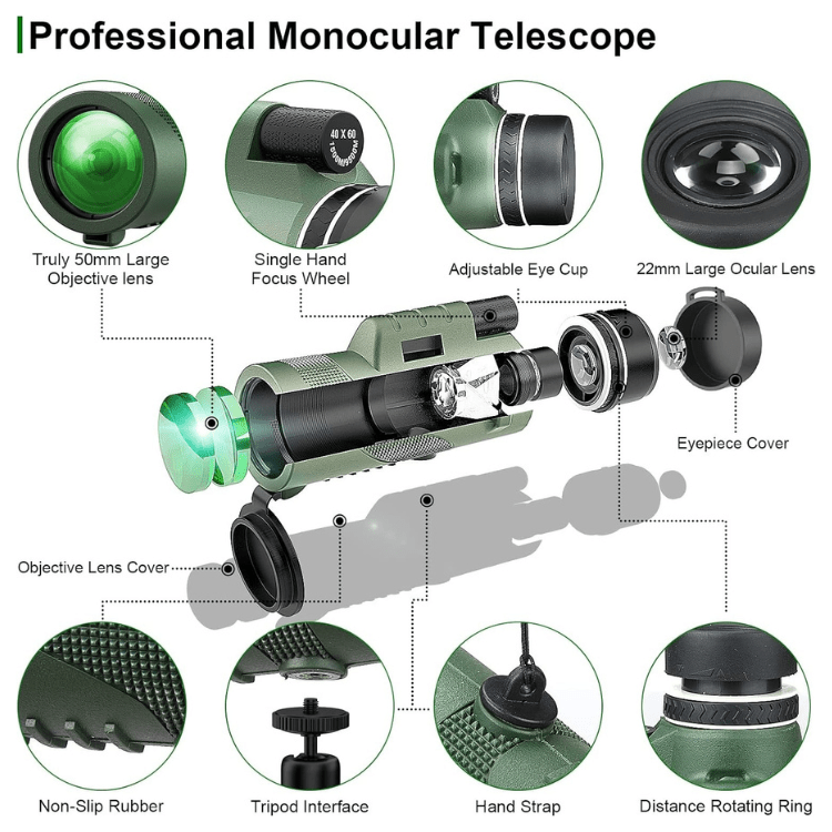 Compact 600x Zoom Monocular – Portable Outdoor Viewing Scope