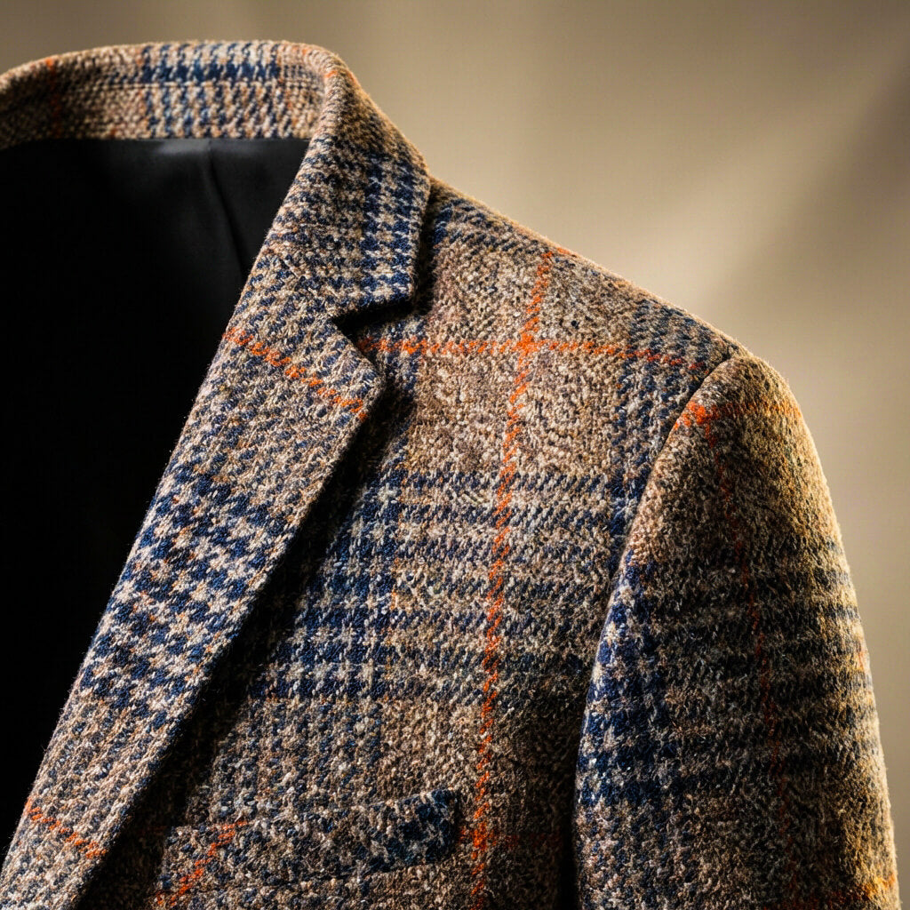 Blazer en laine à motif pied-de-poule pour hommes Valentio