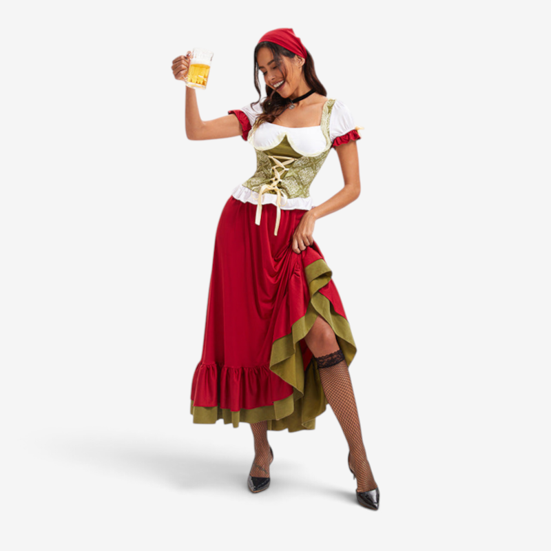 Oktoberfest-Kostüm für Damen mit Puffärmeln und Korsett